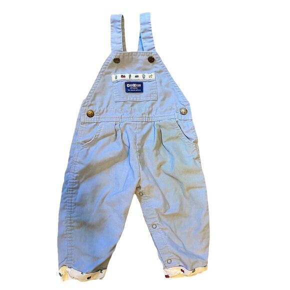 VTG Oshkosh BGosh Vestbak USA Unisex Toddler 18M Corduroy Union Bib Overall Cute - Picture 1 of 10